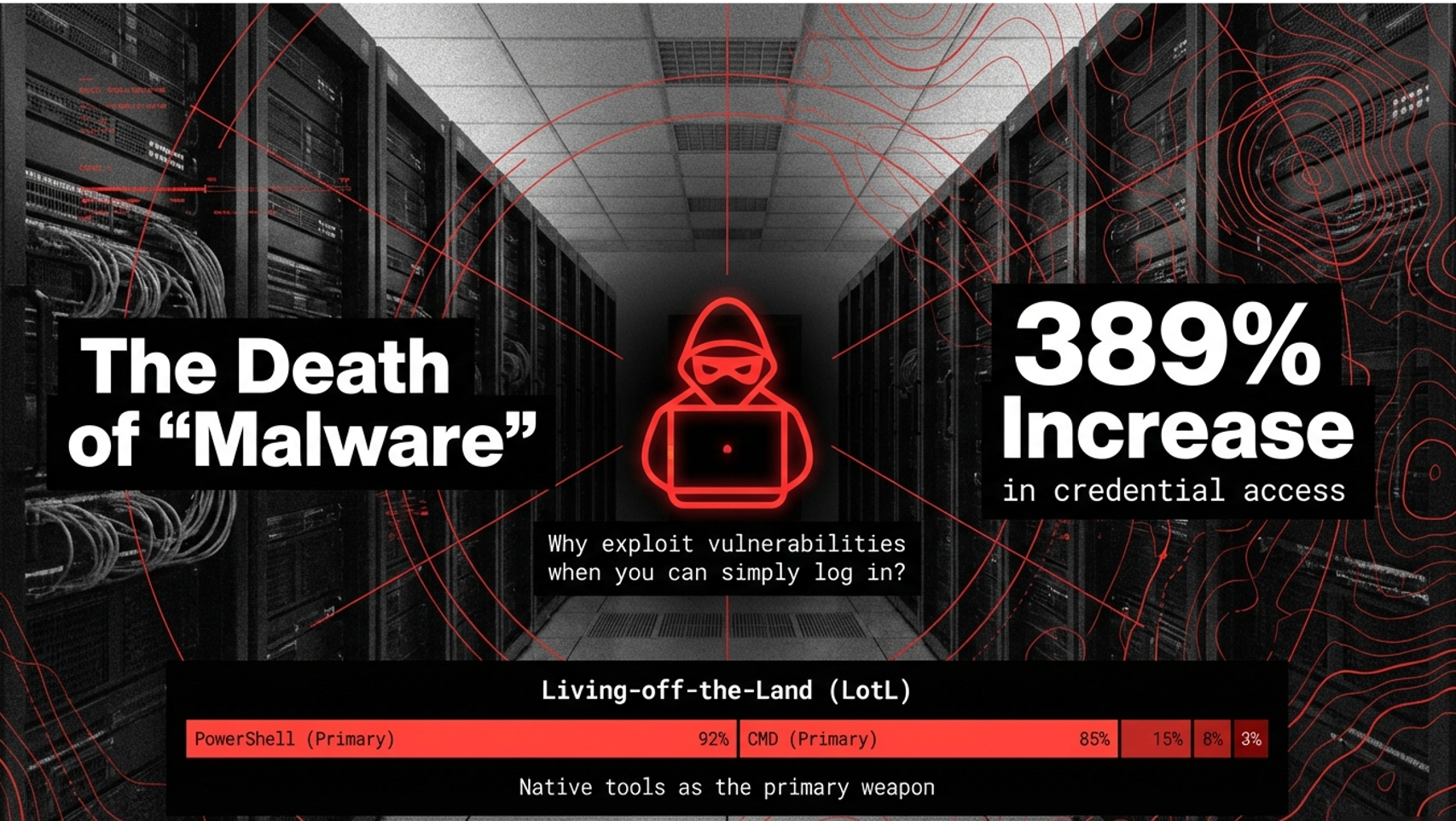 Threat shift: credential abuse and living-off-the-land reduces effectiveness of detection-first defenses